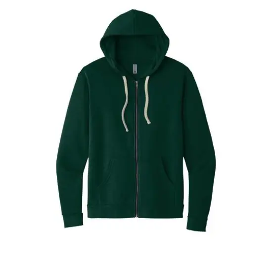 Next Level Unisex Santa Cruz Zip Hoodie Forest Green {1}