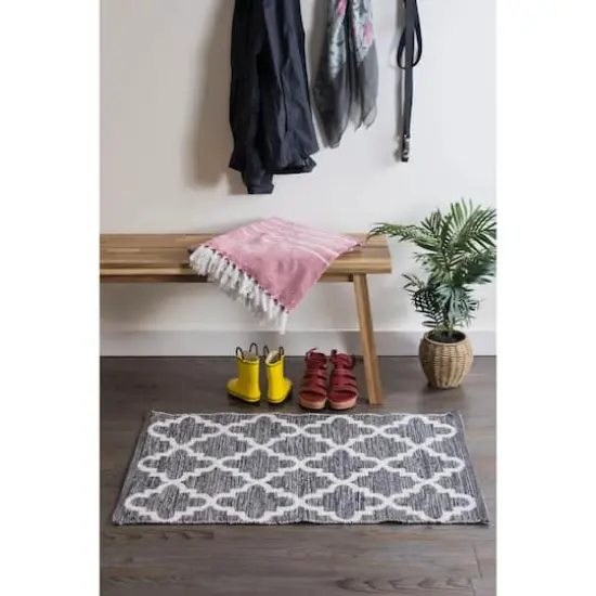 DII&reg; Gray Lattice Hand-Loomed Rug, 4ft. x 6ft. {6}