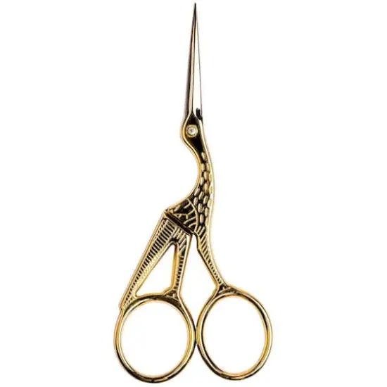 SINGER&reg; 4.5" Gold Forged Stork Embroidery Scissors {3}