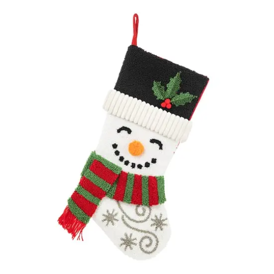 Glitzhome&reg; 20.5" Snowman Hooked Stocking {1}