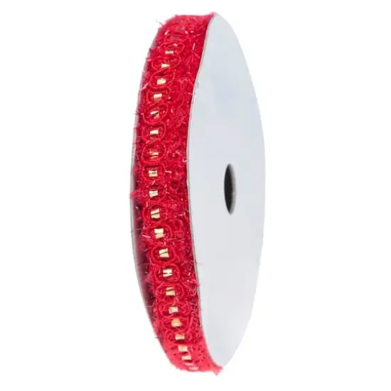 JAM Paper 3/8" x 3yd. Metallic Ribbon Red {6}