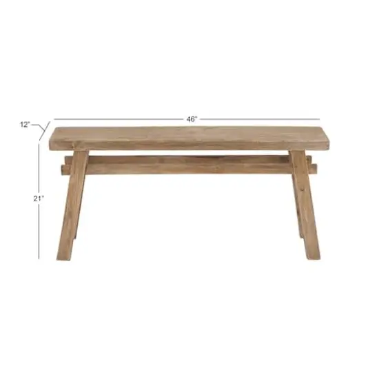 Brown Mahogany Rustic Bench {5}