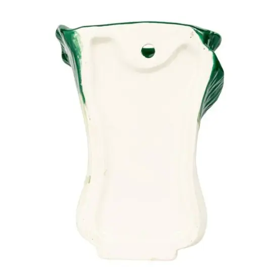 Hello Honey® 7.75" Green & White Embossed Stoneware Cabbage Shaped Wall Vase Planter {7}