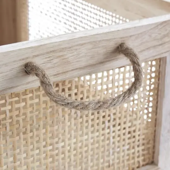 Light Brown Rattan Woven Basket with Rope Handles, 3ct. {5}