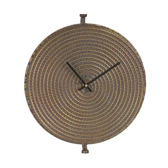 Numberless Bronze Metal Wall Clock {1}