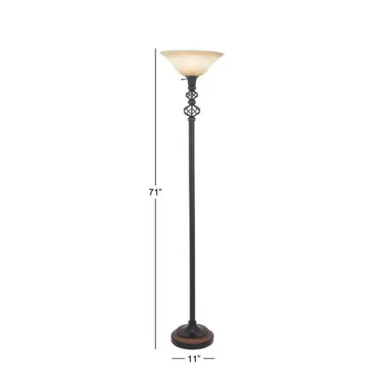 70" Black Metal Traditional Floor Lamp {6}