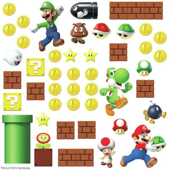 RoomMates Nintendo Super Mario Build A Scene Decals {1}