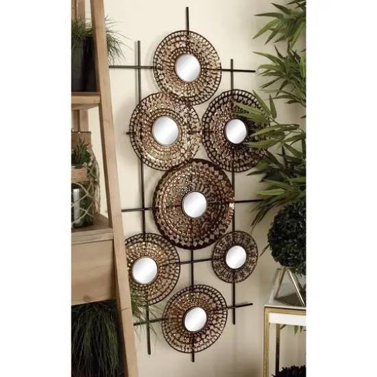 Brown Modern Ornamental Metal Wall Decoration {4}