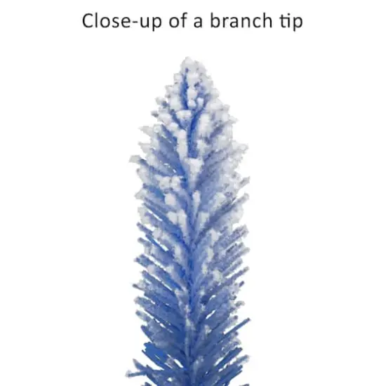 7ft. Pre-Lit Flocked Blue Artificial Alpine Pencil Christmas Tree, Clear Lights {7}