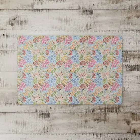 Wild Flower Floral Floor Mat Blue {3}