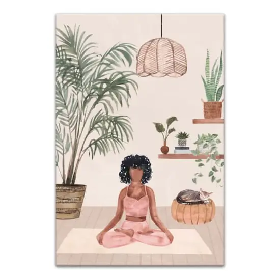 Serene Yoga Scene I 12" x 18" Canvas Wall Art {1}