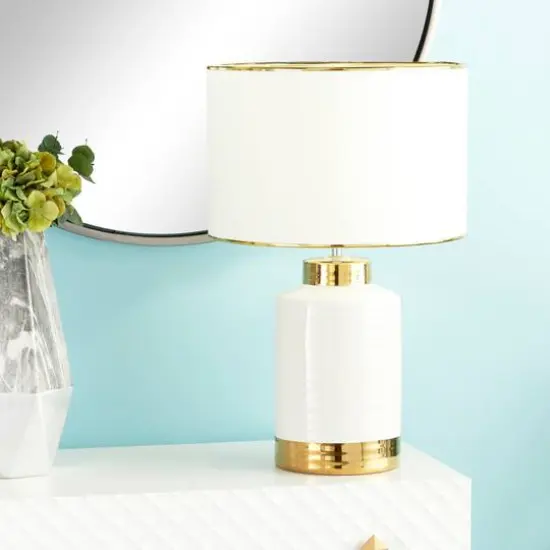 CosmoLiving by Cosmopolitan 23" Gold Ceramic Table Lamp {7}