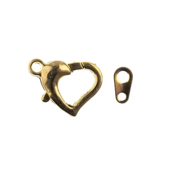 John Bead Must Have Findings 13mm Heart Lobster Clasps Gold {4}
