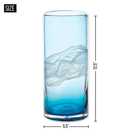 12.5" Ocean Waters Glass Vase {4}