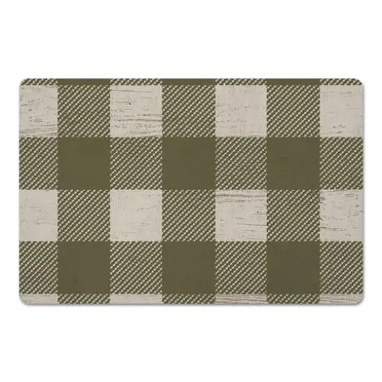 Green Buffalo Check Floor Mat {1}