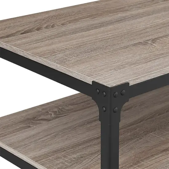 Walker Edison 48" Driftwood Angle Iron Coffee Table {6}
