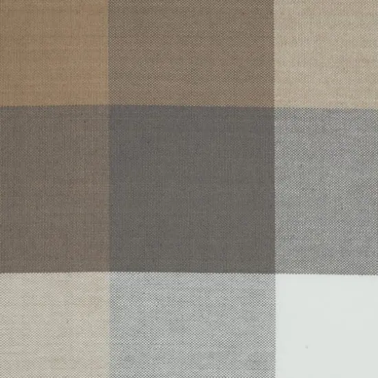 DII&reg; 70" Round Tri Color Check Tablecloth Stone {4}