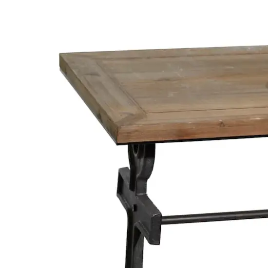 48" Brown Coastal Metal Console Table {4}