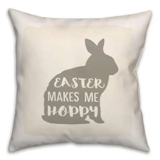 Easter Makes Me Hoppy Pillow 2 18" x 18" Throw Pillow {1}