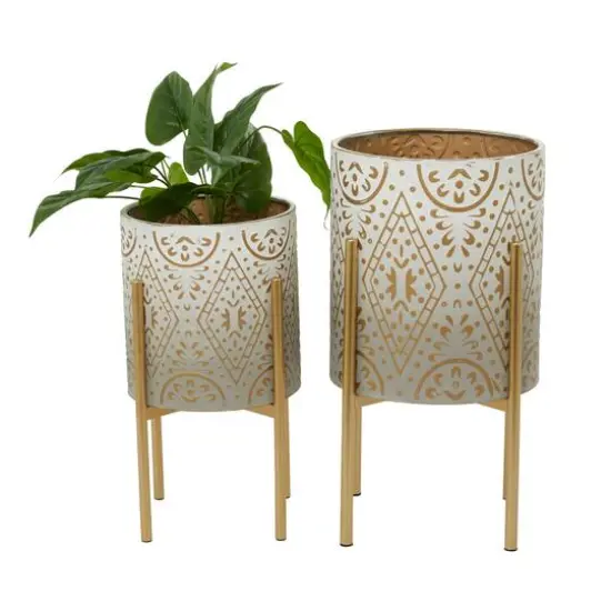 Brown Bohemian Planter, Set of 2" 23", 19" {1}