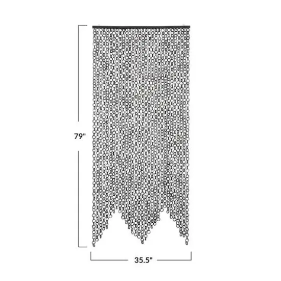 Hello Honey&reg; 80" Black Bamboo Link Curtain {3}