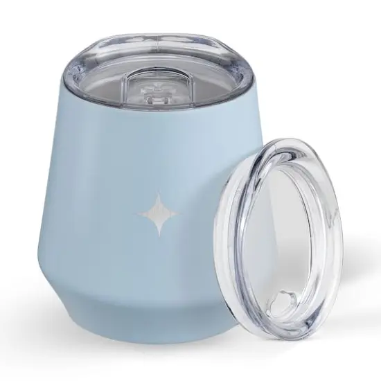 JoyJolt&reg; 12oz. Vacuum Insulated Stemless Wine Tumbler with Lid Blue {1}