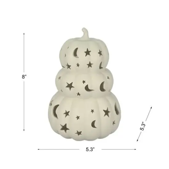 8" DIY Ceramic LED Star & Moon Pumpkin Stack D&eacute;cor by Make Market&reg; {9}