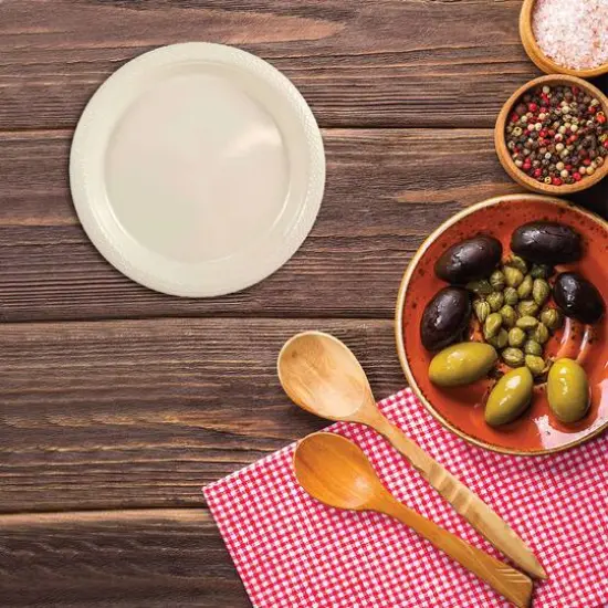 JAM Paper 7" Plastic Party Plates, 20ct. Ivory {3}