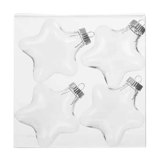 4 Pack 4" Clear DIY Plastic Star Ornaments by Make Market&reg; {3}