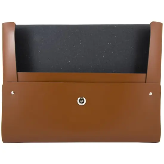 JAM Paper Italian Leather Snap Closure Portfolio Brown {4}