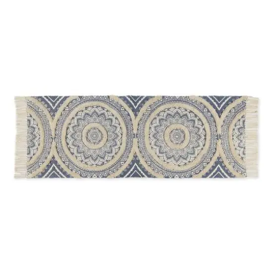 DII&reg; Hand-Loomed Medallion Runner Rug, 2ft. x 6ft. French Blue/Natural {1}
