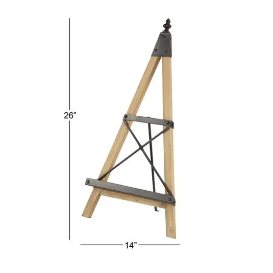 Light Brown Iron Industrial Easel, 26" x 14" x 9" {6}