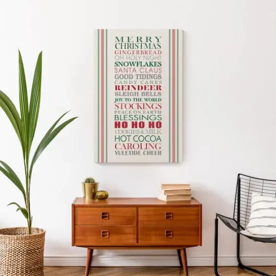 Holiday Words Canvas Wall Art {5}