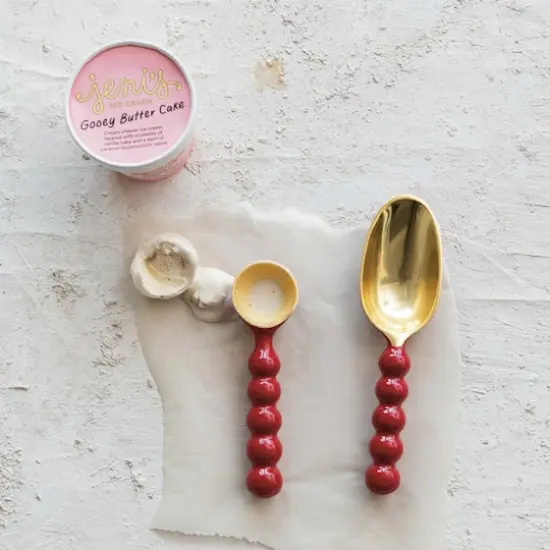 Hello Honey&reg; 9.5" Red & Gold Enameled Aluminum Scoop {3}