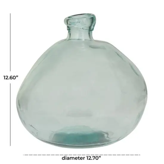 Blue Recycled Glass Handmade Spanish Vase 13" x 13" x 13" {6}