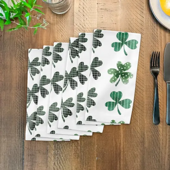 Shamrock Pattern Napkin 10" x 10" Cotton Twill Napkin {4}