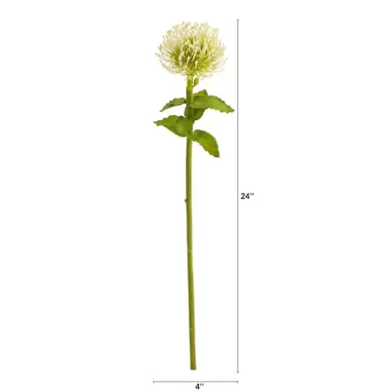 Pincushion Artificial Flower Stem, 6ct. White {4}