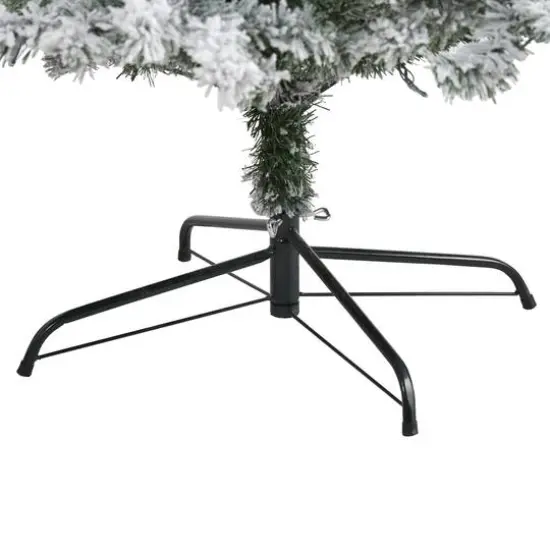 8ft. Pre-Lit Flocked Rock Springs Spruce Artificial Christmas Tree with Clear LED Lights {6}