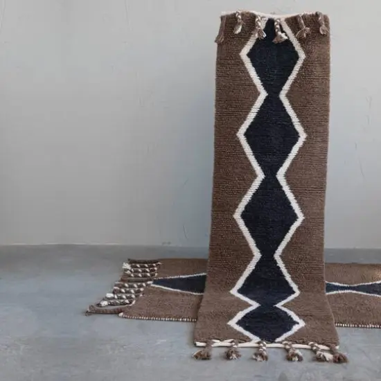 Hello Honey&reg; Cotton and Wool Blend Rug with Pattern and Braided Tassels, 4ft. x 6ft. {3}