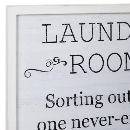 Set of 2 White Wood Farmhouse Sign Wall Decor, 15" x 15" {4}