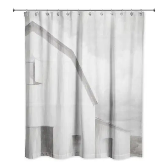 White Neutral Barn 71" x 74" Shower Curtain {1}