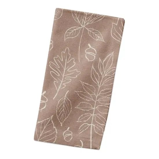 Dusty Rose Leaf Pattern Cotton Twill Napkin {3}