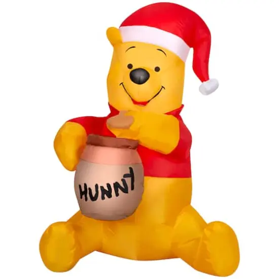 3ft. Airblown&reg; Inflatable Christmas Winnie the Pooh in Santa Hat with Hunny Pot {1}