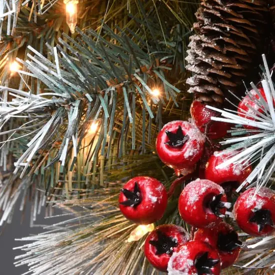 2ft. Pre-Lit Snowy Glacier Pine Artificial Christmas Tree, Warm White LED Lights {4}