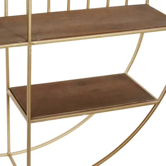 Gold Metal Modern Wall Shelf, 28" x 28" x 7" {5}