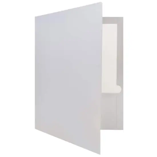 JAM Paper Laminated 2-Pocket Glossy Folders, 6ct. Silver {6}