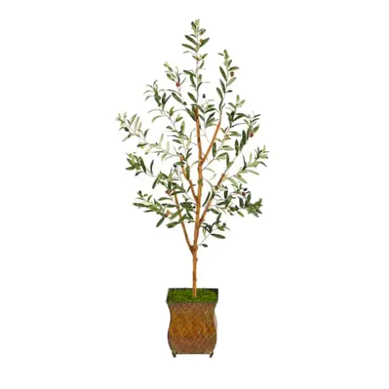4ft. Olive Artificial Tree in Metal Planter {1}