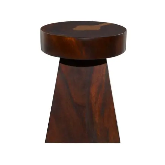 Brown Wood Contemporary Accent Table, 20" x 16" x 16" {3}