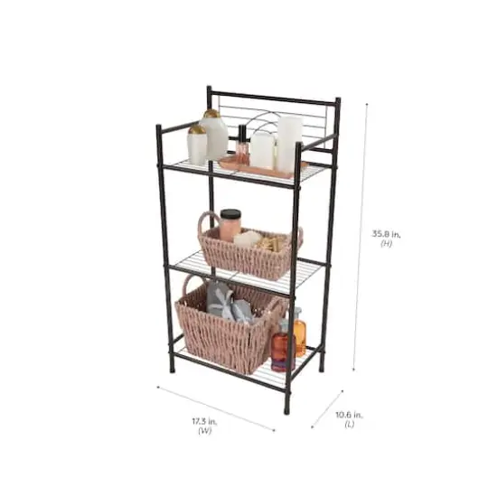 Bath Bliss Oil-Rubbed Bronze 3-Tier Storage Shelf {5}