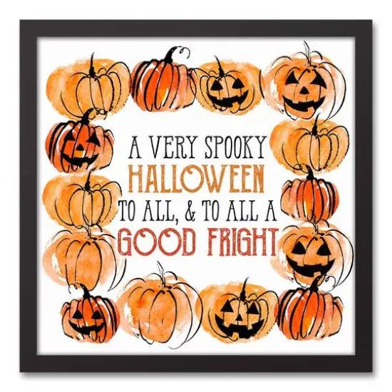 To All a Good Fright Black Framed Canvas Wall Art {1}